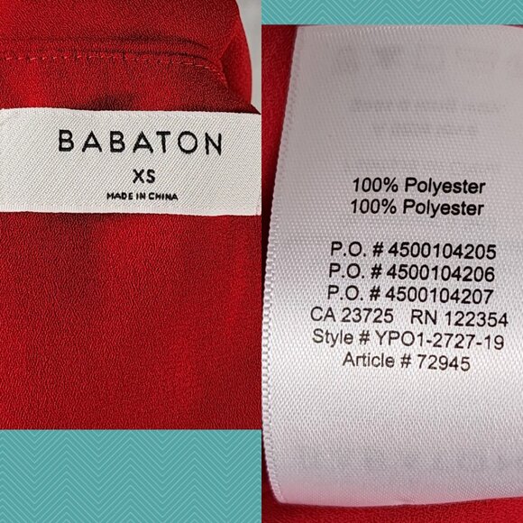 Babaton Red Button Front Tie Back V-Neck Blouse Career Feminine - Picture 3 of 3